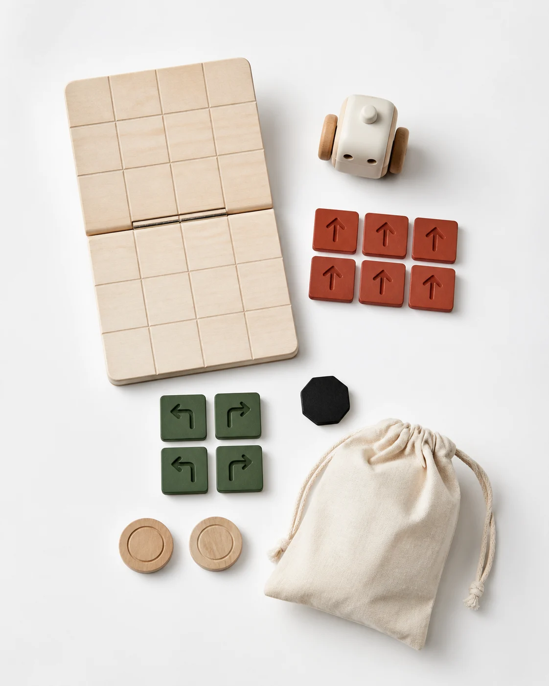 The Mula kit contents arranged on paper.